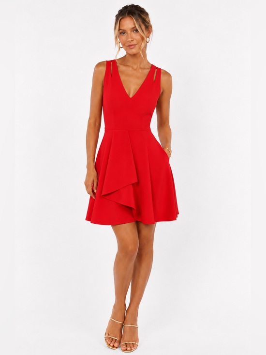 Adelyn Rae Dresses & Skirts - Adelyn Rae‎ | Nordstrom NWT Red Fit & Flare Dress | Side Pockets | Large